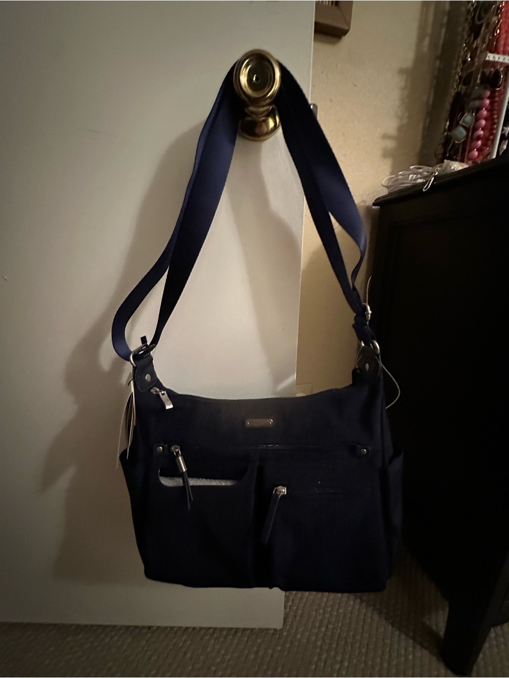 Baggallini Navy Crossbody Tote with Matching Pouch Set - Picture 6 of 8